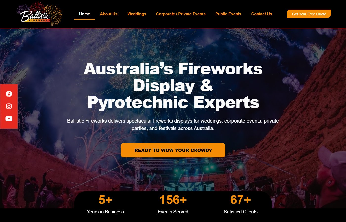 Ballistic Fireworks website